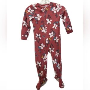 💥5/20$ Carter's Floral Footed Pajamas - Red and White